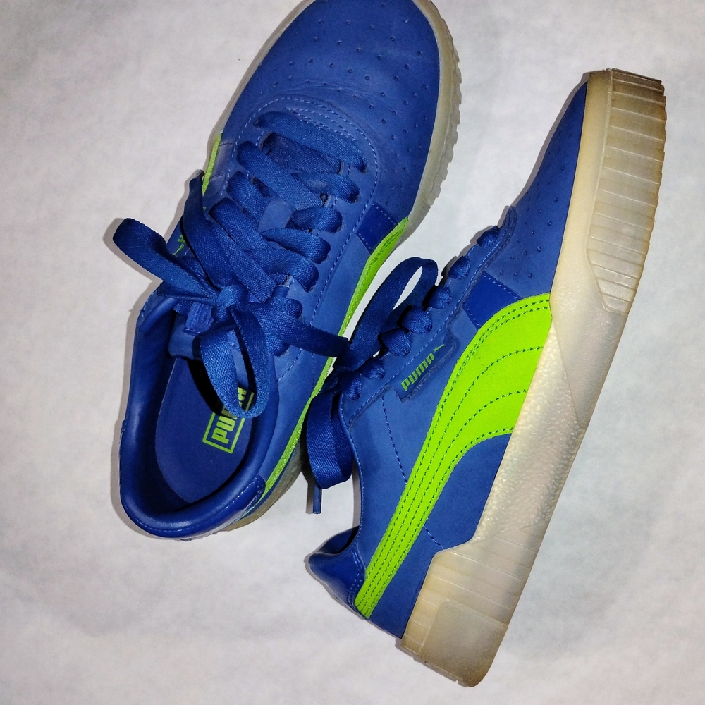 Puma Blue and Green Sneakers Dynamic Suede Style